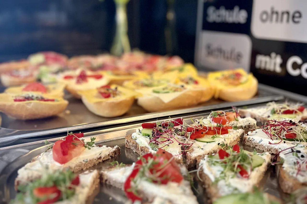 Open sandwiches at the canteen buffet